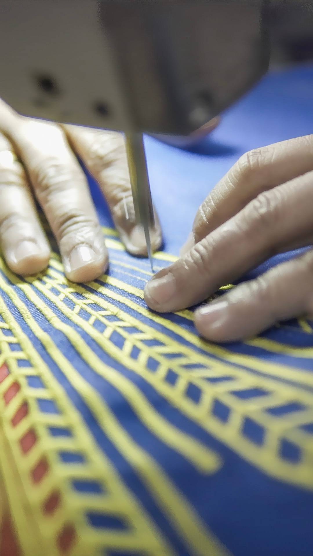 Embroidery inspired by the Pintados warrrios.